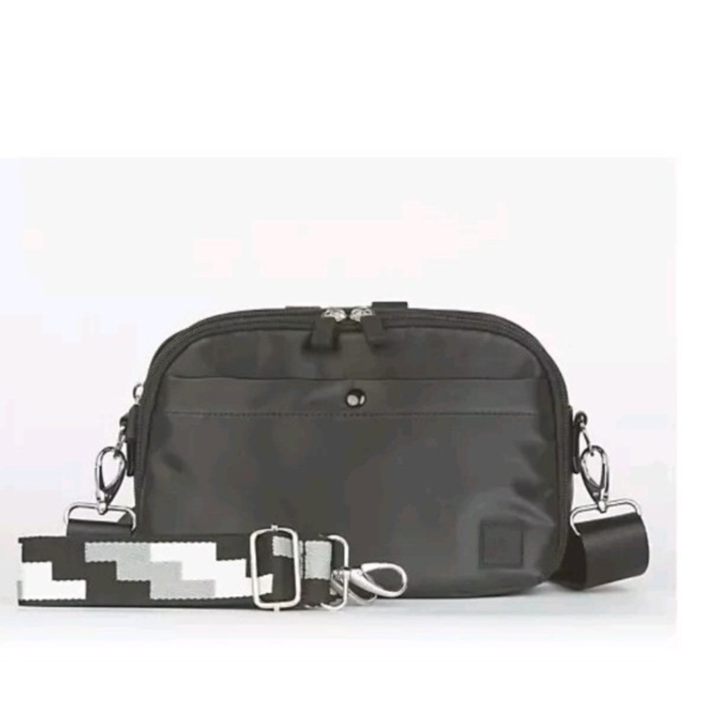 IHKWIP Day to Day Convertible Crossbody Two Straps Metallic Black Bag A629781